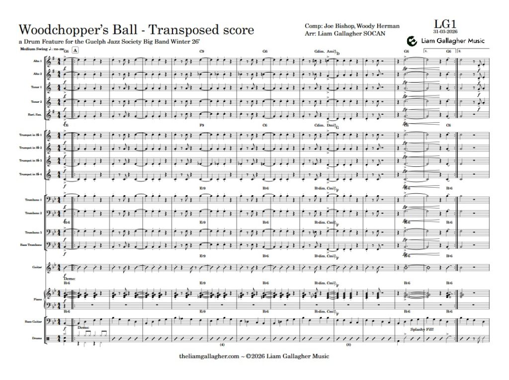 Woodchopper's Ball for Big Band